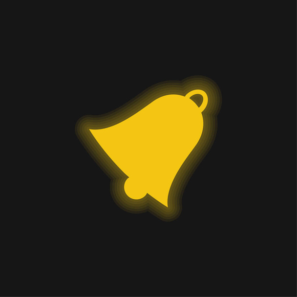 Campanilla amarillo brillante icono de neón - Vector, Imagen