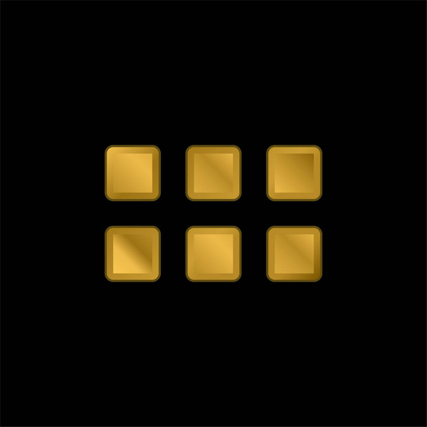 Uygulama altın kaplamalı metalik simge veya logo vektörü - Vektör, Görsel