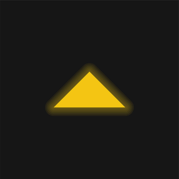 Arrow, Navigate, Close yellow growing neon icon - Вектор,изображение