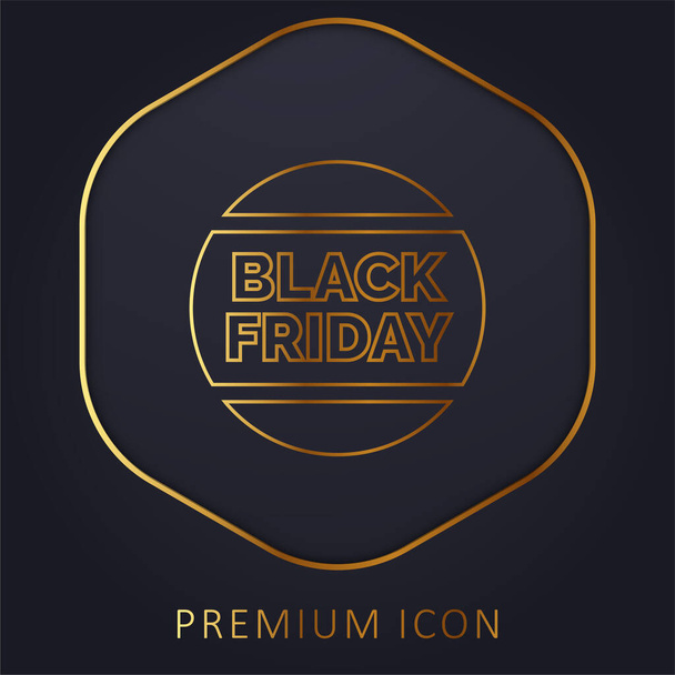 Złota linia Black Friday logo premium lub ikona - Wektor, obraz