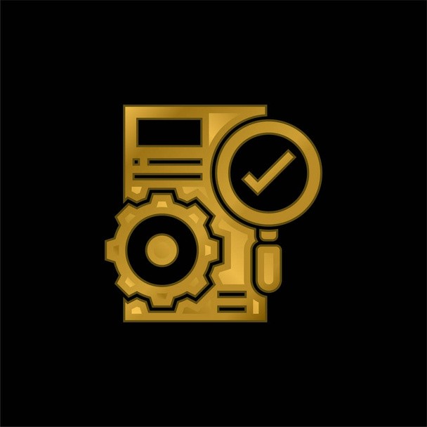 Precisión chapado en oro icono metálico o logotipo vector - Vector, imagen