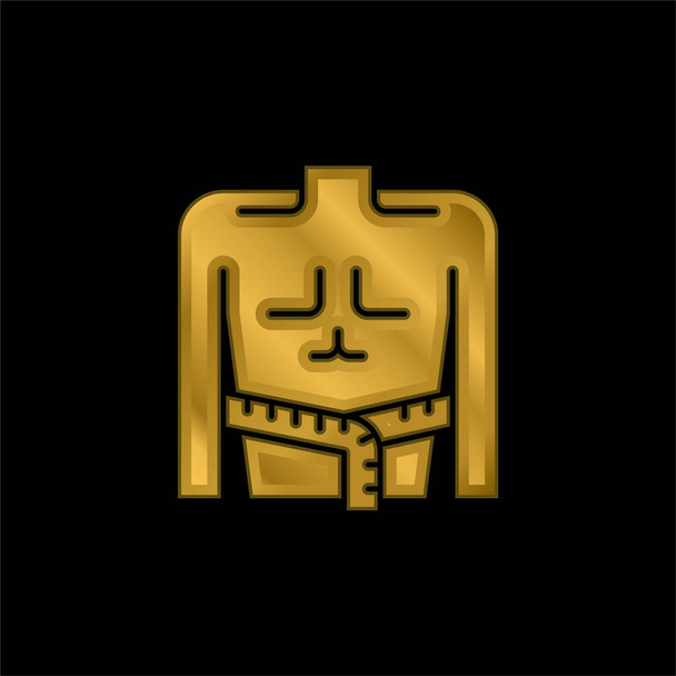 Massa corporal banhado a ouro ícone metálico ou vetor logotipo - Vetor, Imagem