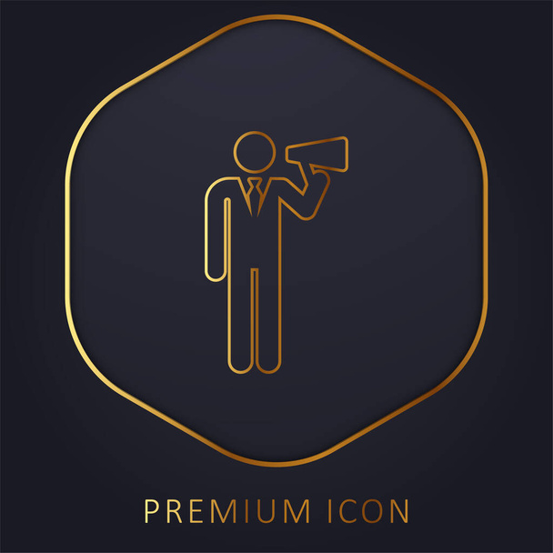 Logotipo o icono premium de línea dorada Boss - Vector, Imagen