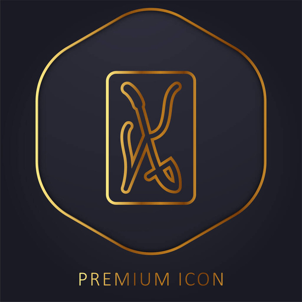 Asso di spade linea dorata logo premium o icona - Vettoriali, immagini
