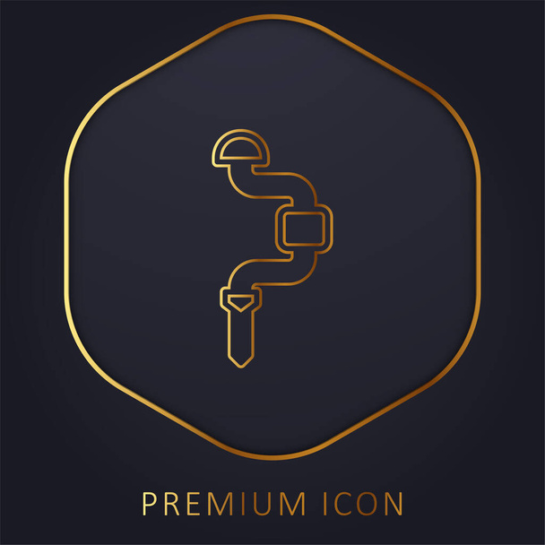 Brace línea dorada logotipo premium o icono - Vector, imagen
