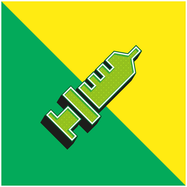 Znieczulenie Zielony i żółty nowoczesny ikona wektora 3D logo - Wektor, obraz