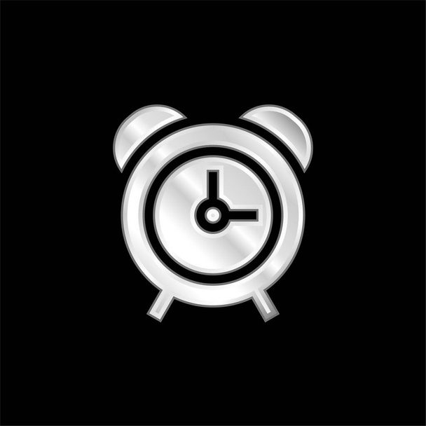 Alarm Saati gümüş kaplama metalik simgesi - Vektör, Görsel