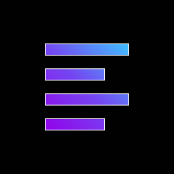 Alinhar ícone do vetor gradiente azul esquerdo - Vetor, Imagem