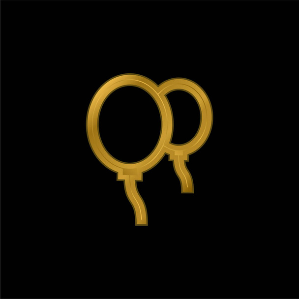 Шарики с позолоченной металлической иконой или вектором логотипа - Вектор,изображение