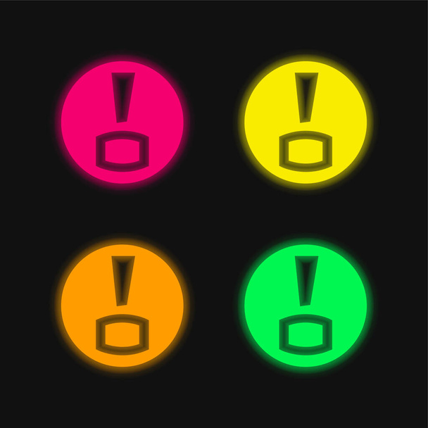 Λογότυπο Bitacoras τεσσάρων χρωμάτων λαμπερό εικονίδιο διάνυσμα νέον - Διάνυσμα, εικόνα