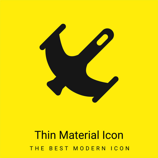 Útok Letadlo minimální jasně žlutý materiál ikona - Vektor, obrázek