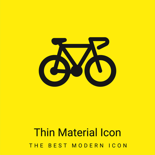 Bicicleta mínimo icono de material amarillo brillante - Vector, imagen