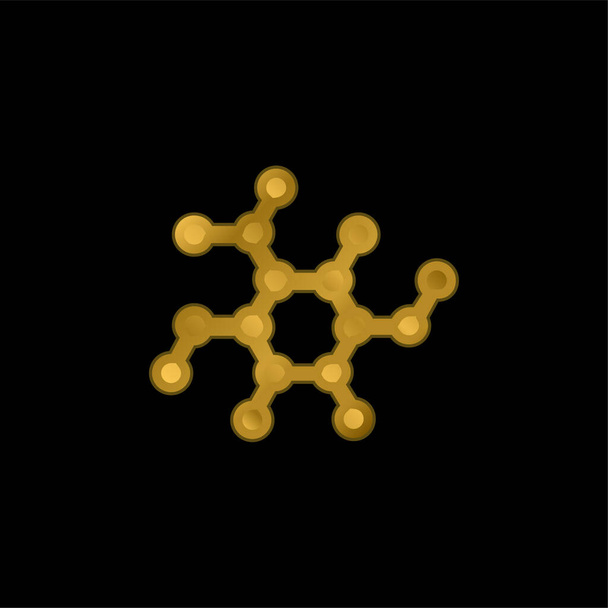 Biologie Form vergoldet metallisches Symbol oder Logo-Vektor - Vektor, Bild