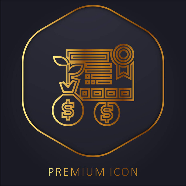 Bono de línea dorada logotipo premium o icono - Vector, imagen
