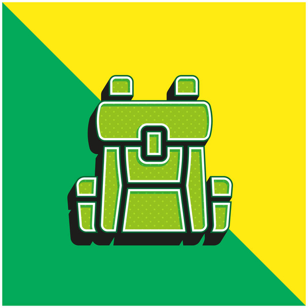 Batoh Zelený a žlutý moderní 3D vektorové logo - Vektor, obrázek