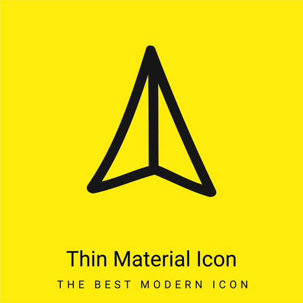 Freccia che indica il simbolo disegnato a mano icona materiale giallo brillante minimo - Vettoriali, immagini