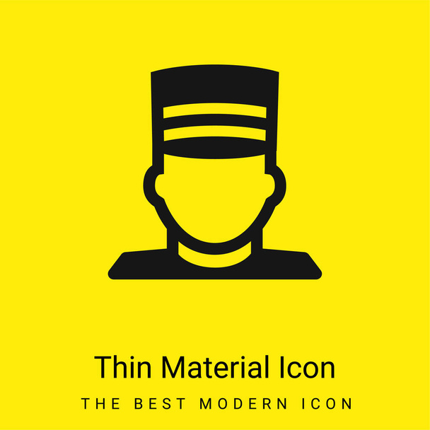 Bellboy minimális fényes sárga anyag ikon - Vektor, kép