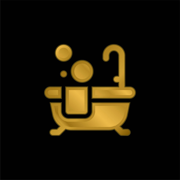 Bath gold plated metalic icon or logo vector - Vector, Image