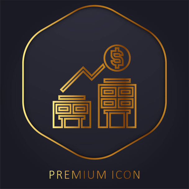 Adquisición de la línea de oro logotipo premium o icono - Vector, Imagen