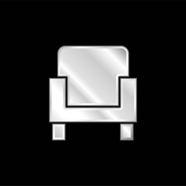 Πολυθρόνα επάργυρο μεταλλικό εικονίδιο - Διάνυσμα, εικόνα