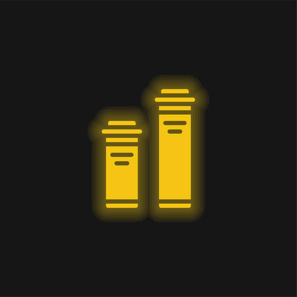 Botella amarillo brillante icono de neón - Vector, Imagen