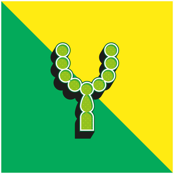Kralen Groen en geel moderne 3D vector pictogram logo - Vector, afbeelding