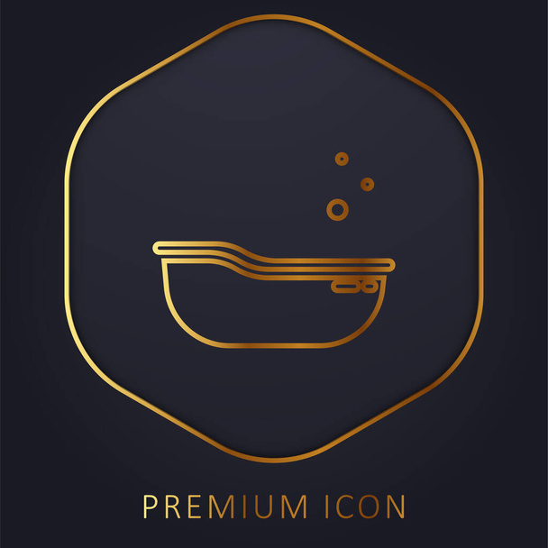 Baby Tub golden line premium logo or icon - Vector, Image