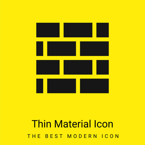 Brickwall minime icône de matériau jaune vif - Vecteur, image