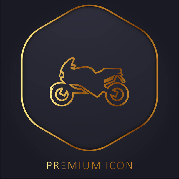 Bisiklet altın çizgisi logosu veya simgesi - Vektör, Görsel