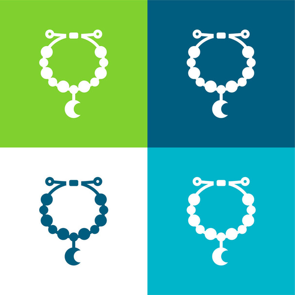 Karkötő Lapos négy szín minimális ikon készlet - Vektor, kép