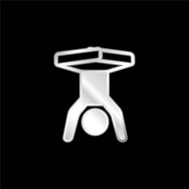 Cavalletti ragazzo con gambe Flessibile argento placcato icona metallica - Vettoriali, immagini