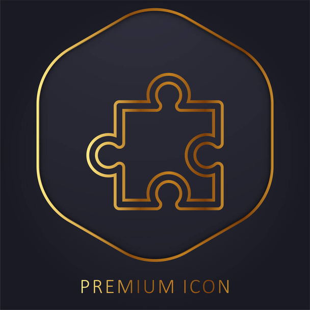 Ajoutez sur la ligne d'or logo premium ou icône - Vecteur, image