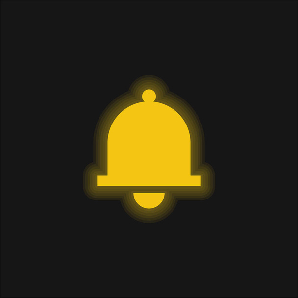Значок дзвіночка жовтого кольору, що світиться неоном
 - Вектор, зображення