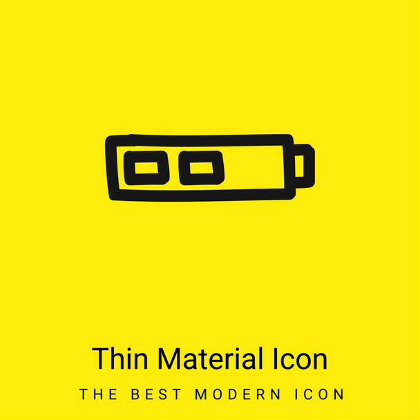 Batterie deux tiers statut dessiné à la main contour minimal jaune vif icône matérielle - Vecteur, image