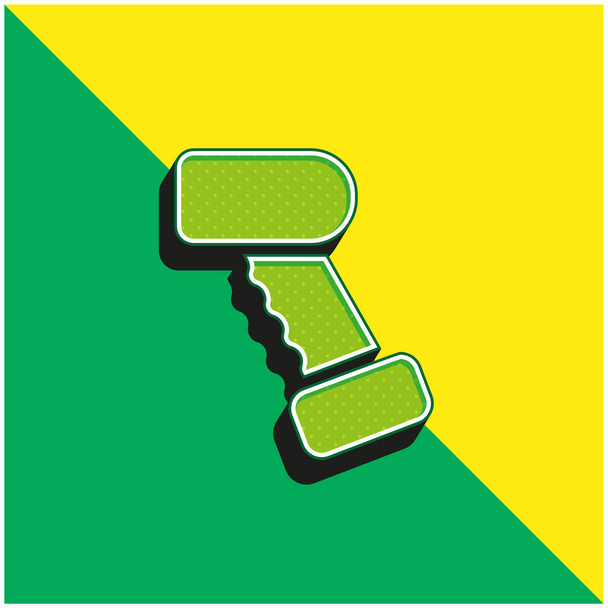 Código de barras verde y amarillo moderno vector 3d icono logo - Vector, Imagen
