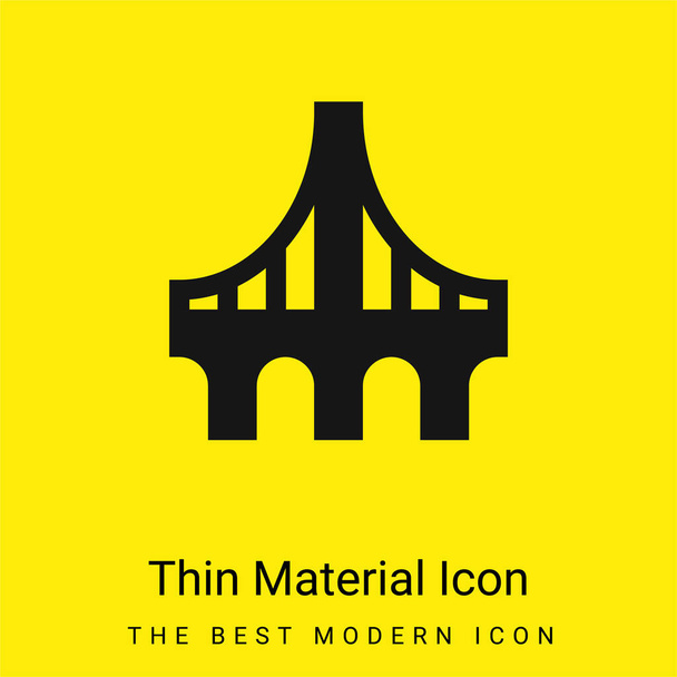 Мосты минимальный ярко-желтый значок материала - Вектор,изображение