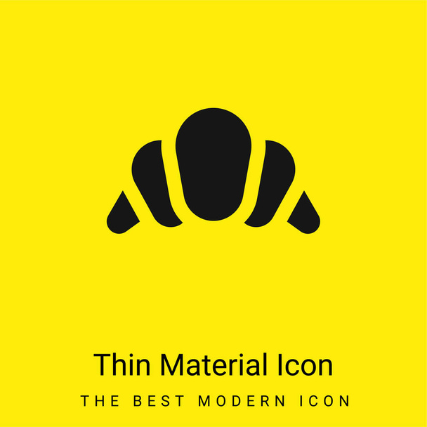 Big Croissant minimal bright yellow material icon - Vector, Image