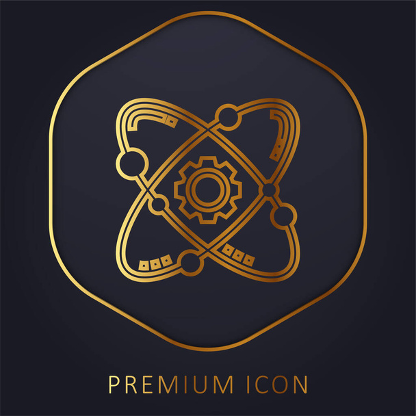 Atom goldene Linie Premium-Logo oder Symbol - Vektor, Bild