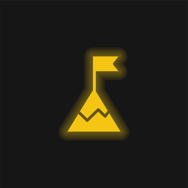 Prestatie geel gloeiend neon icoon - Vector, afbeelding