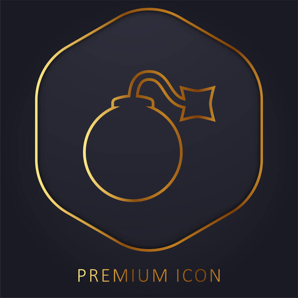 Bombe ligne d'or logo premium ou icône - Vecteur, image