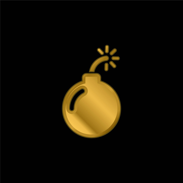 Bomb aranyozott fémbevonatú ikon vagy logó vektor - Vektor, kép