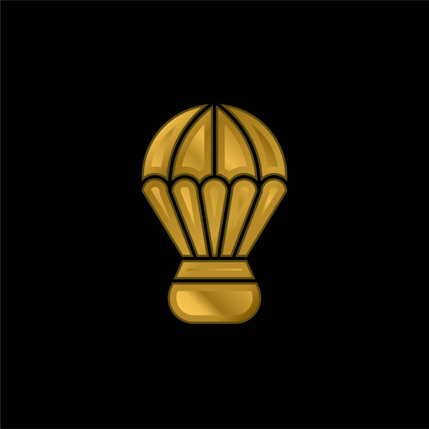 Aventura Deportes chapado en oro icono metálico o logo vector - Vector, imagen