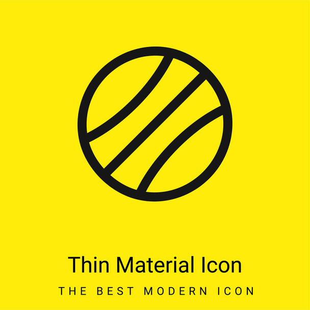 Beach Ball minimale leuchtend gelbe Material Symbol - Vektor, Bild