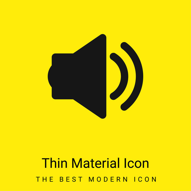 Big Speaker With Two Soundwaves minimal bright yellow material icon - Vector, Image