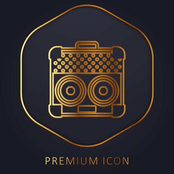 Amplificador de línea dorada logotipo premium o icono - Vector, imagen