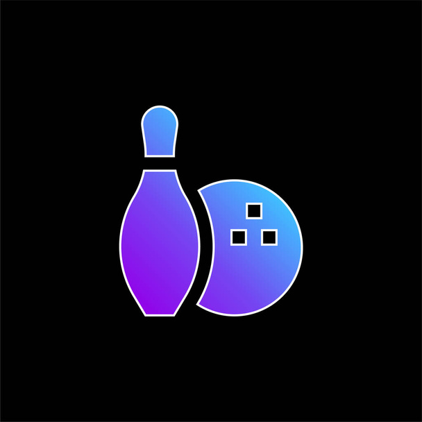 Bowling icono vector gradiente azul - Vector, imagen