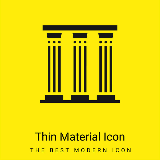 Древний столб с минимальным ярко-желтым значком материала - Вектор,изображение