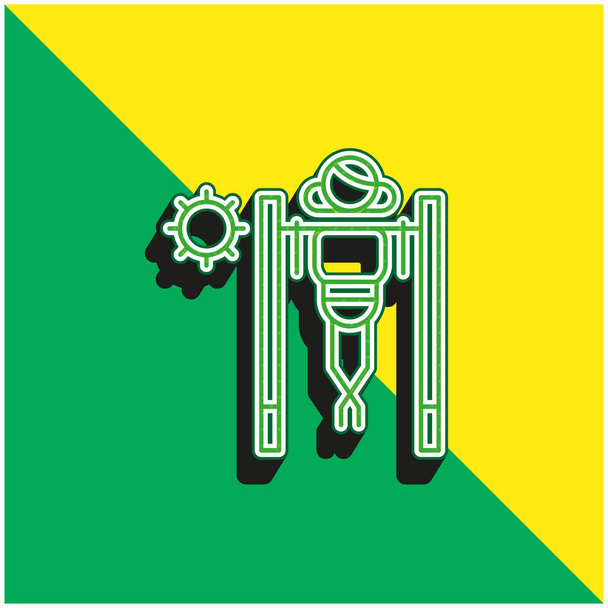 Bár Zöld és sárga modern 3D vektor ikon logó - Vektor, kép