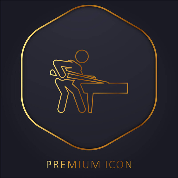 Bilhar linha dourada logotipo premium ou ícone - Vetor, Imagem
