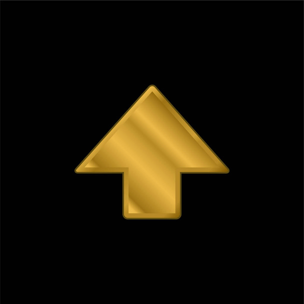 Black Arrow Pointing Up gold plated metalic icon or logo vector - Vector, Image